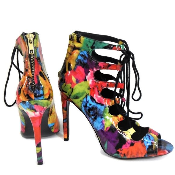 Steve Madden Shoes - Steve Madden Floral Cythiaa Lace Up Stiletto Heel